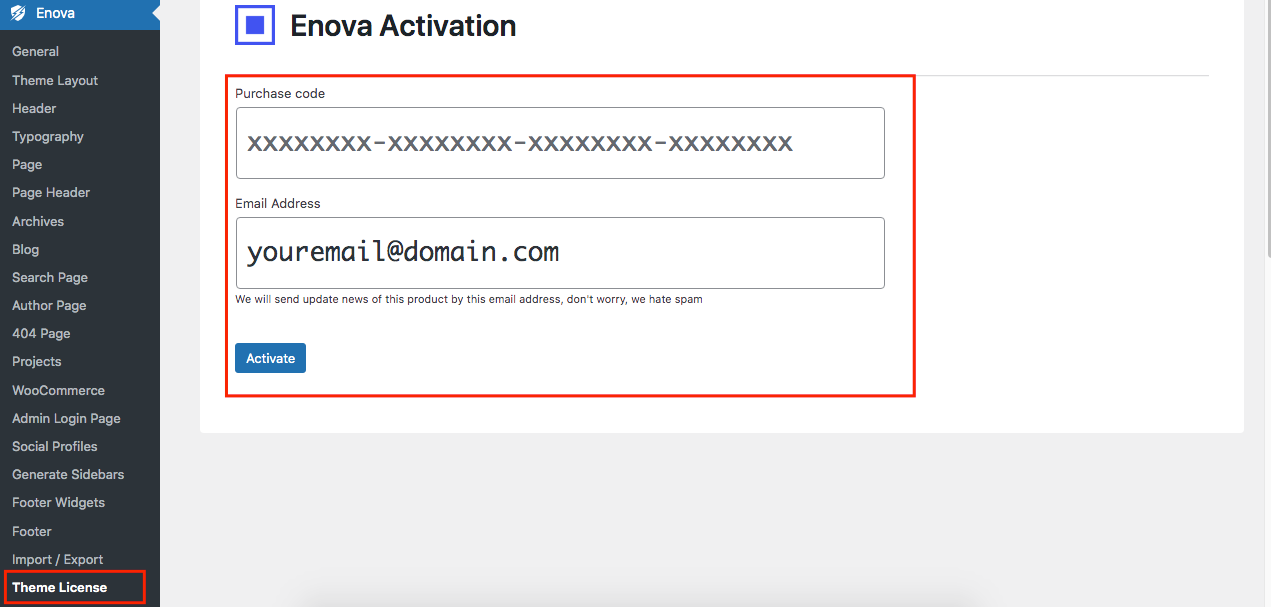 theme activation